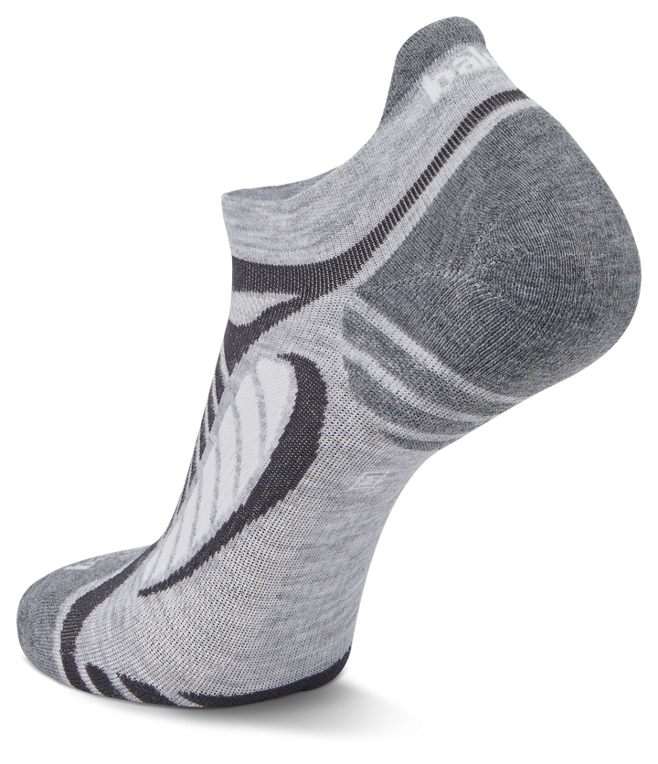 Ultralight No Show Running Socks, Grey/White