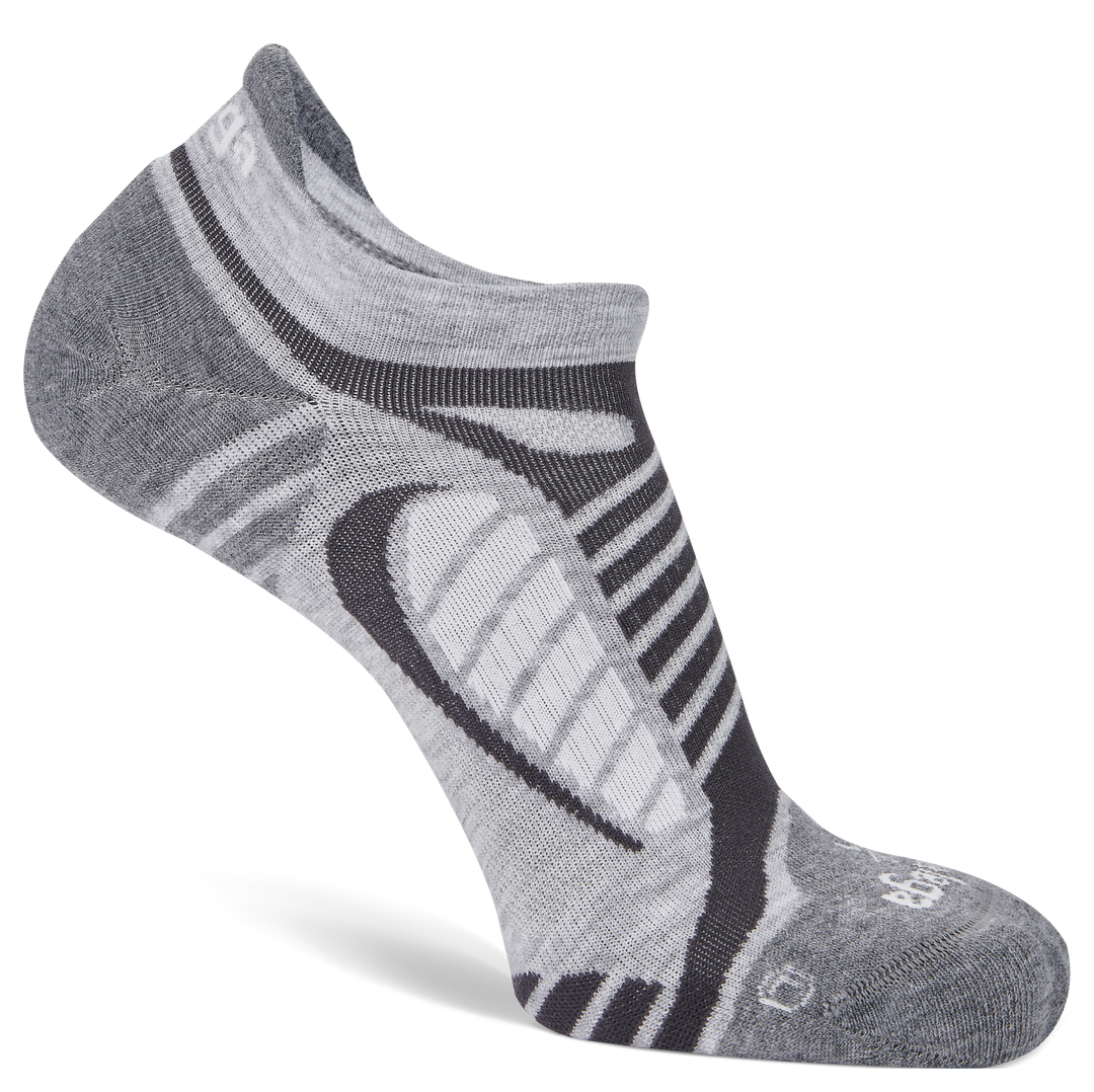 Ultralight No Show Running Socks, Grey/White