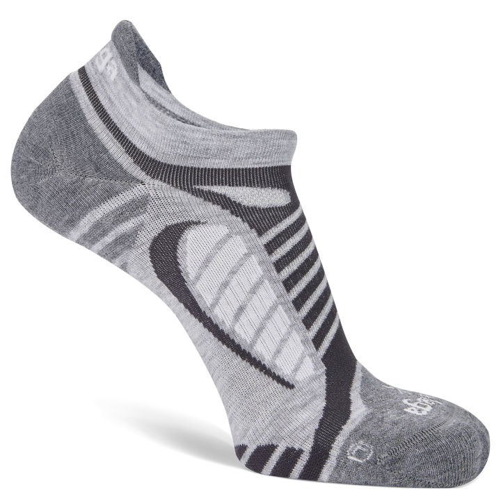 Ultralight No Show Running Socks, Grey/White