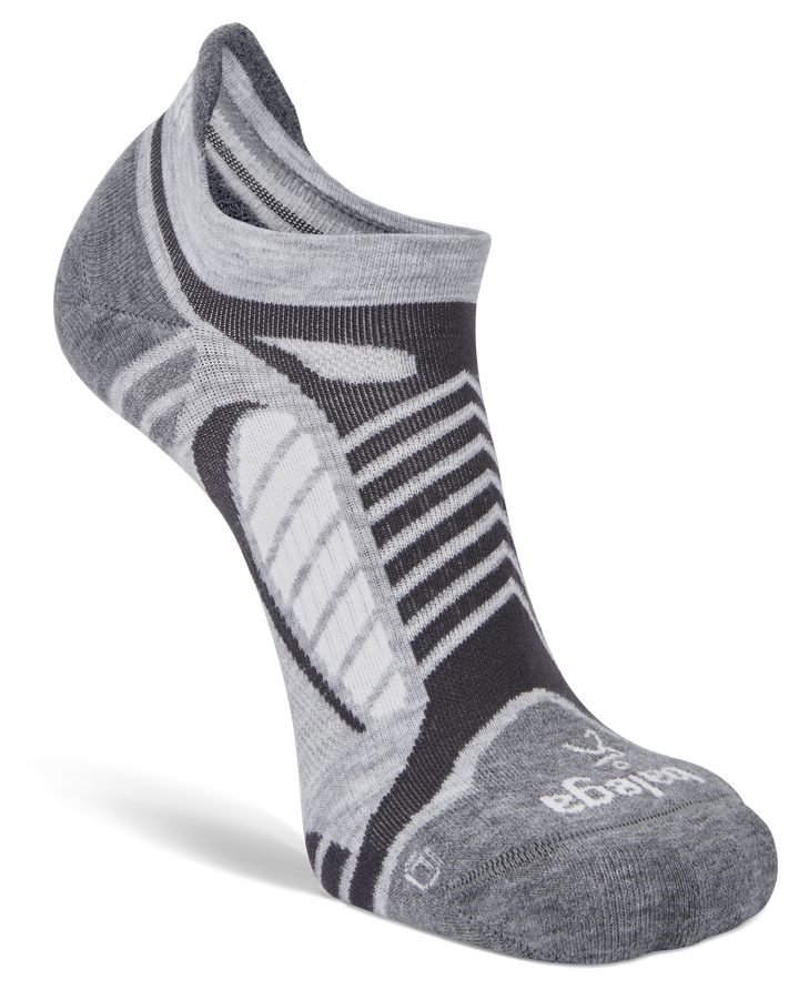 Ultralight No Show Running Socks, Grey/White