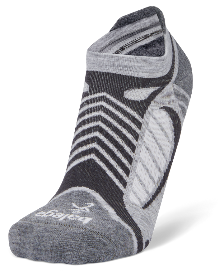 Ultralight No Show Running Socks, Grey/White