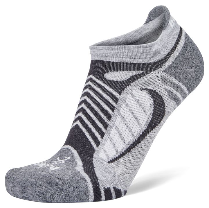 Ultralight No Show Running Socks, Grey/White