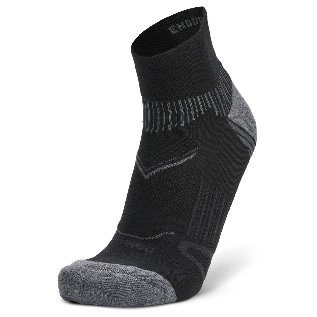 Enduro Quarter Running Socks, Black/Grey