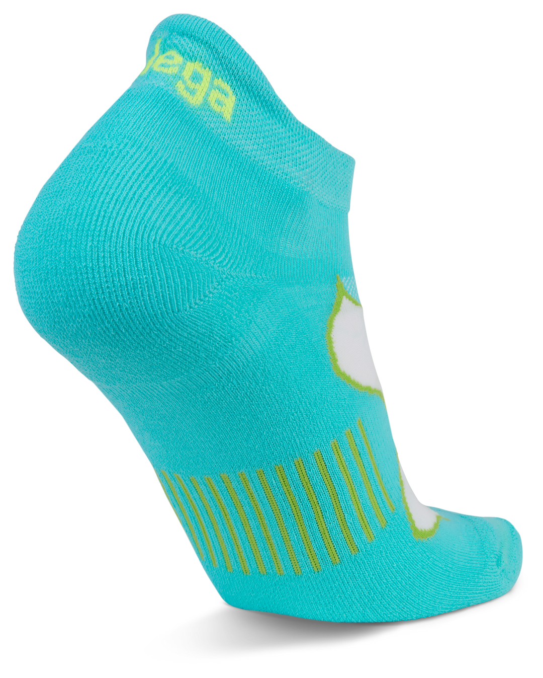 Women's Enduro No-Show Running Socks, Turquoise/Lime punch