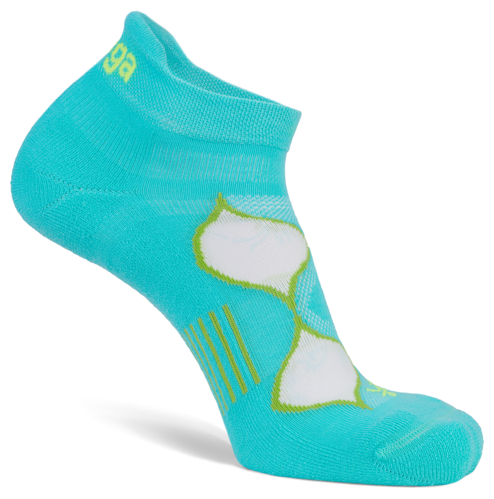 Women's Enduro No-Show Running Socks, Turquoise/Lime punch