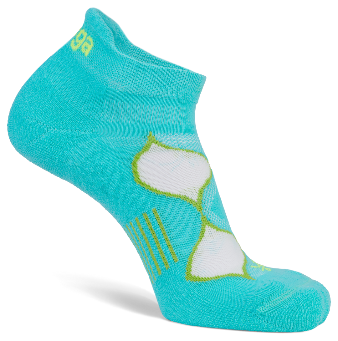 Women's Enduro No-Show Running Socks, Turquoise/Lime punch