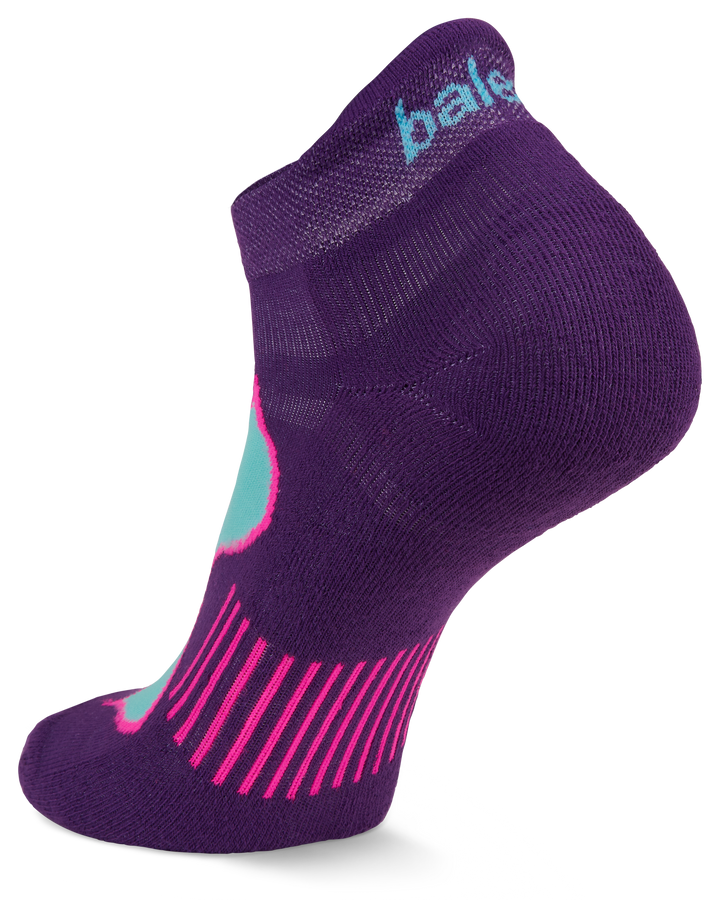Women's Enduro No-Show Running Socks, Purple/Watermelon