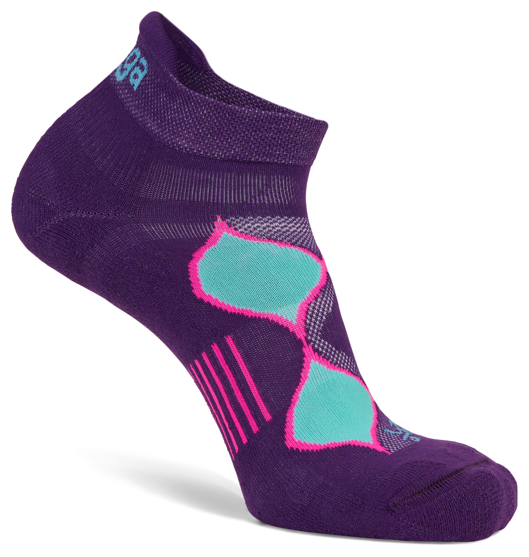 Women's Enduro No-Show Running Socks, Purple/Watermelon