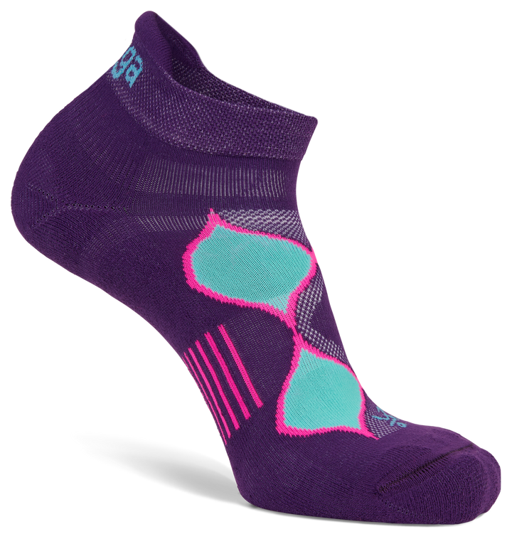 Women's Enduro No-Show Running Socks, Purple/Watermelon