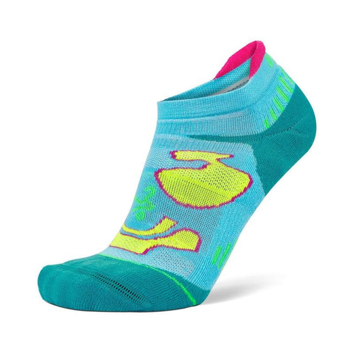 Enduro No-Show Running Socks, Light Aqua/Lake Blue