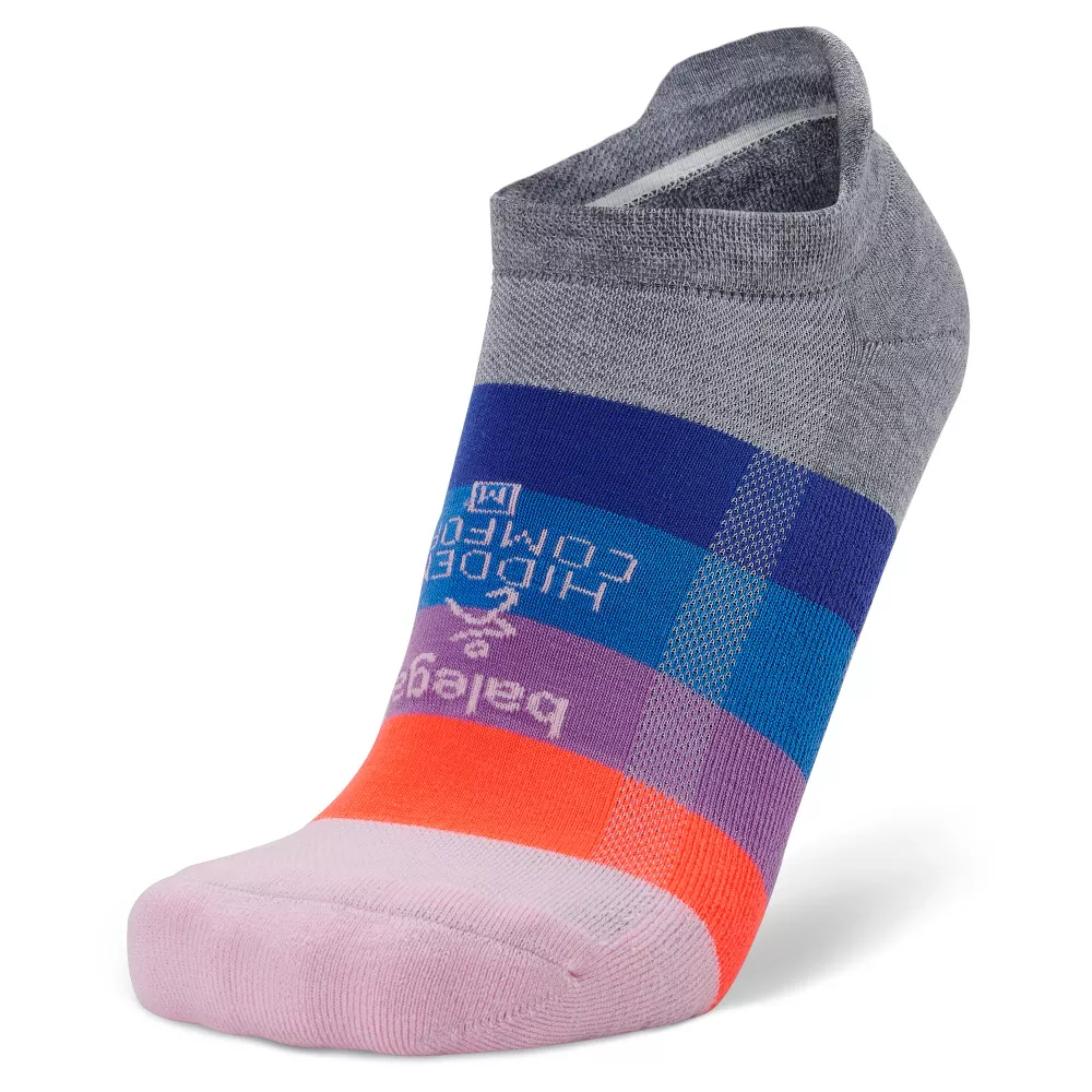 Hidden Comfort No-Show Running Socks, Gradient Mid Gray/Swift Violet