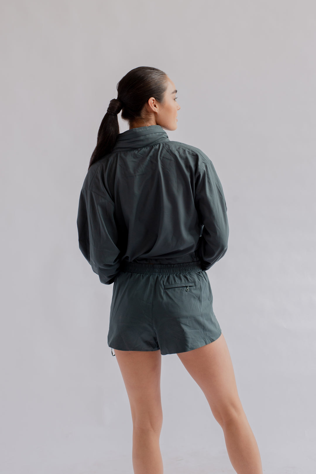 Hummingbird Half Zip Windbreaker, Back View