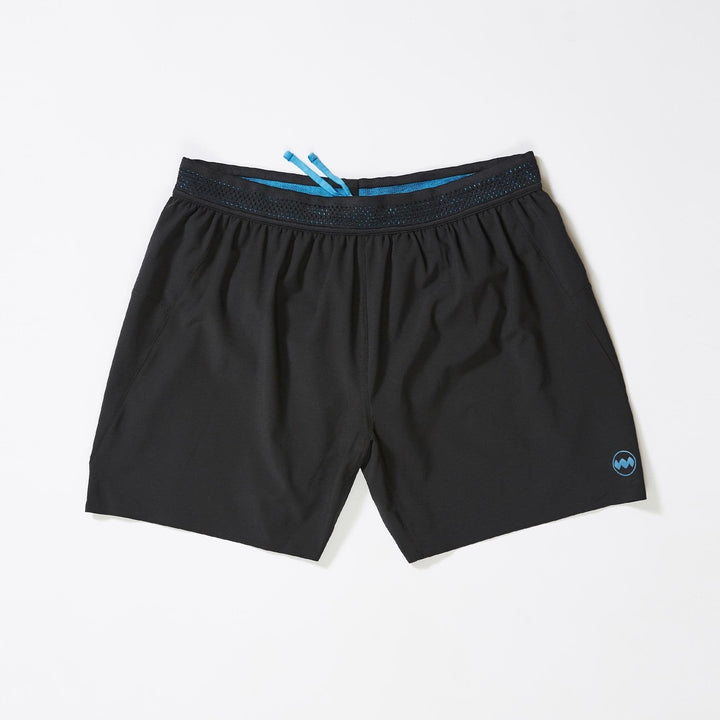 Janji Men's AFO Middle Shorts flatlay showing fabric texture and structure