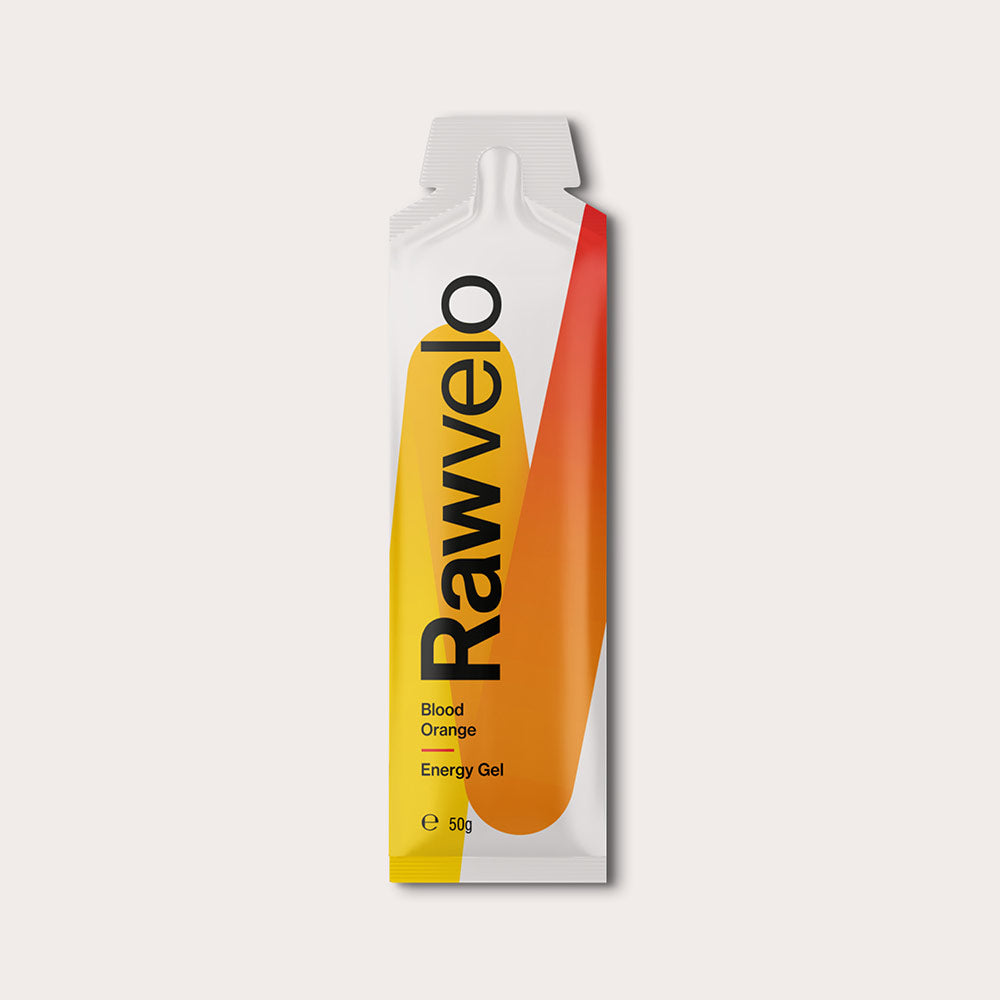 Rawvelo Blood Orange energy gel sachet – front view