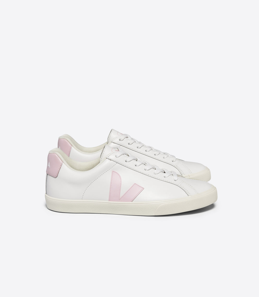 Side view of Veja Esplar womens leather trainer in ChromeFree leather