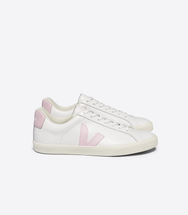Side view of Veja Esplar womens leather trainer in ChromeFree leather